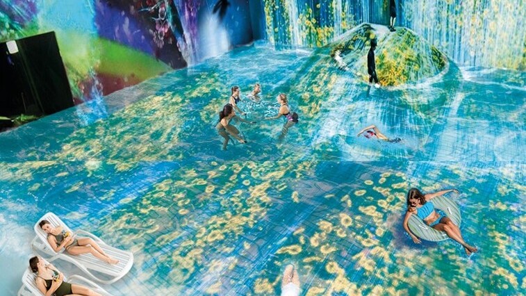 aquascope bassin avec projections